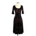 Lularoe Casual Dress - Midi: Black Argyle Dresses - Women's Size Small