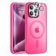 Vooii Strong Magnetic for iPhone 15 Pro Max Case, [Compatible with Magsafe] with Screen Protector and Camera Lens Protector, Slim Shockproof Matte Case for iPhone 15 Pro Max 6.7 inch - Hot Pink