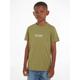 T-Shirt TOMMY HILFIGER "HILFIGER TEE S/S" Gr. 16 (176), grün (faded olive) Jungen Shirts T-Shirts