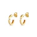 Paar Creolen ELLI DIAMONDS "Creole Diamant (0.03 ct.) 585 Gelbgold" Ohrringe Gr. OneSize, 0.006 carat ct P1 = bei 10-facher Vergrößerung erkennbare Einschlüsse mit Diamanten, Gelbgold 585, goldfarben (gold, weiß) Damen Creolen