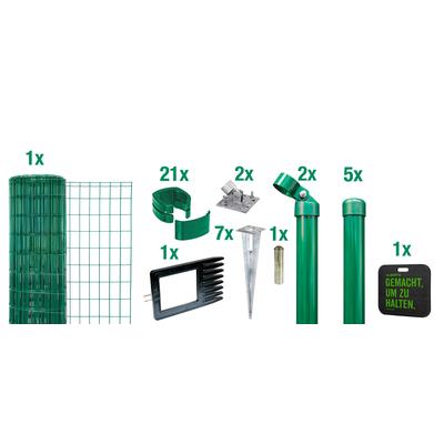 Schweißgitter ALBERTS "Fix-Clip Pro", grün, H:122cm, Stahl, Zaunelemente, Höhe: 80-150cm, Gesamtlänge: 10 und 25m, mit B