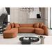 Meridian Furniture USA 122.5" Upholstered Sofa Polyester in Brown | 25.5 H x 122.5 W x 76.5 D in | Wayfair 685Cognac-Sectional