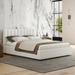 Omax Decor Jaxon Platform Bed Upholstered/Polyester in White | 39.4 H x 66.1 W x 86.2 D in | Wayfair BU1300W