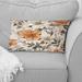 East Urban Home Vintage Florals - Plants Printed Throw Pillow Polyester/Polyfill blend in Orange/White | 12 H x 20 W x 5 D in | Wayfair