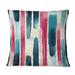 East Urban Home Blue & Pink Paint Striped Pattern - Striped Printed Throw Pillow /Polyfill blend in Blue/Pink | 16 H x 16 W x 5 D in | Wayfair