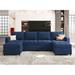 Blue Sectional - Latitude Run® Modular Sectional Sofa w/ Double Chaise U Shaped Sofa Reversible Sectional Couch w/ Put Out Drawer Storage Seats Polyester | Wayfair