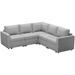 Gray/Brown Sectional - Latitude Run® L Shaped Modular Convertible Sectional Sofa Couch w/ Reversible Chaise Modular Corner Sofa w/ Put Out Drawer Storage Seats | Wayfair