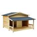 Tucker Murphy Pet™ Deontra Wood Dog House Wood House in Brown | 32.8 H x 47.2 W x 45 D in | Wayfair 062E3763FA78485D9647173CCCF80CCA