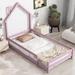 Red Barrel Studio® Laye Bed Wood in Pink | 57.2 H x 79.5 W x 44.8 D in | Wayfair 6D6F00BB66A245FABABF9FEEE666C9BC