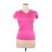 Avia Active T-Shirt: Pink Solid Activewear - Women's Size Large