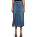 Blue Raian Splice Rework Denim Midi Skirt