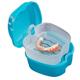 Apple Shape Denture Bath Box Case Dental False Teeth Storage Box With Hanging Net Container