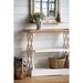 French Country Style Distressed Wooden Console Table with Shelf Tray