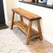 Contemporary Pine Wood Entryway Bench with Storage Shelf