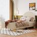 Velvet Upholstered Bed Frame w/Classic Semi-circle Shaped Headboard, Mental Legs, Center Support Legs Platform Low Profile Bed