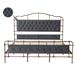 High Boad Platform Metal Bed with Soft Head Tail Center Support Legs, No Spring, Easy Assembly, No Noise, Wood Slat Support