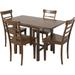 Dining Table Set for 4, Extendable Kitchen Table Set with 4 Chairs, 29.5 Inch-53.1 Inch Adjustable Length, 5-Piece Set
