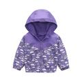 QUYUON Baby Toddler Boys Zip up Hoodie Deals Long Sleeve Fleece Jacket Toddler Kids Baby Boys Girls Cute Dinosaur Pattern Windproof Jacket Hooded Coat Purple 8T-9T