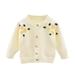 Cathalem Big Kid Sweater Toddler Coats Girl Baby Clothes Raglan Sleeve Jacquard Knit Sweater Flower Warm Sweater Fall Clothes Baby (Beige 18-24 Months)