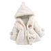 Scyoekwg Kids Toddler Infants Baby Girl Winter Coats Long Sleeve Cute Fashion Warm Faux Wool Jacket Plus Velvet Thickening Coat Cloak Jacket Thick Outerwear Clothes Clearance White 1-2 Years