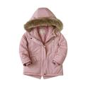 Scyoekwg Fashion Child Kids Baby Boys Girls Jacket Long Sleeve Fleece Hooded Jackets Casual Zip Up Outerwear Coat Fashion Winter Warm Thickened Jacket Clearance Pink 5-6 Years