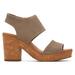 TOMS Women's Majorca Taupe Platform Cork Sandals Brown/Natural, Size 5