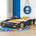 Full Platform Bed Aerodynamic Race Car Bed for Kids - Black