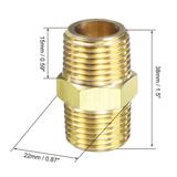 Brass Pipe Fitting Reducer Adapter for Water Air Pressure Gauge Engine Temp Sensor - 1/2" NPT x 1/2" NPT