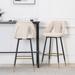 Set of 2 Modern Contemporary Velvet Upholstered Bar Stool with Nailheads