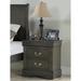 Solid Wood 2-Drawers Nightstands with Metal Handle