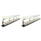 2X Cat7 Patch Panel 24Port CAT7/CAT6A Patch Panel Full Shielded Incl. 24X Cat7 Shielded Adapter 1U 19 Inch