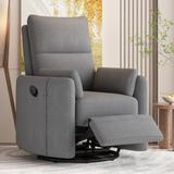 360 Degree Swivel Recliner Chair with Rocker Function and Two Removable Pillows,Theater Recliner Manual Rocker