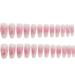 Blusher Dyeing Fake Nails Long-Length Trapezoid False Nails Square Head Sweet Fake Nails Pomegranate Diamond Fake Nails 24Pcs Women Artificial Nails for Autumn Winter Jelly Glue