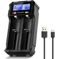 Universal Battery Charger 18650 Charger Zanflare C2 Smart Charger LCD Display Quick Charge for Rechargeable Batteries Ni-MH Ni-Cd AA AAA SC Li-ion 18650 26650 26500 22650 18490 17670 USB 5V 2A