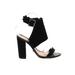 Schutz Heels: Black Print Shoes - Women's Size 7 1/2 - Open Toe