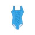 Speedo One Piece Swimsuit: Blue Solid Swimwear - Women's Size 6