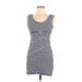 Xhilaration Casual Dress - Mini Scoop Neck Sleeveless: Blue Print Dresses - Women's Size Medium