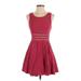 Free People Casual Dress - A-Line Scoop Neck Sleeveless: Burgundy Dresses - Women's Size 4