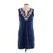 Lands' End Casual Dress - Shift: Blue Dresses - Women's Size Small