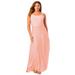 Plus Size Women's Stretch Knit Blouson Maxi Dress by Jessica London in Orange Stripe (Size 26/28)