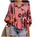 Free People Tops | Free People Maui Wowie Printed Surplice Bodice Top: Passion Flower: Large: Nwt | Color: Blue/Pink | Size: L