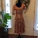 Lularoe Dresses | Lularoe Brown Orange Lilac Gold Cream Swirl Round Neck Short Sleeve Dress Med | Color: Orange/Purple | Size: M