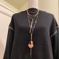 Free People Jewelry | New Free People River And Roads Layered Necklace | Color: Blue/Gold | Size: Os