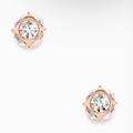 Kate Spade Jewelry | Kate Spade Lady Marmalade Studs - Clear/Rose Gold | Color: Gold/Red | Size: Os