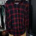 American Eagle Outfitters Tops | American Eagle Boyfriend Fit Red And Blue Button Up Flannel. Size Medium. | Color: Blue/Red | Size: M