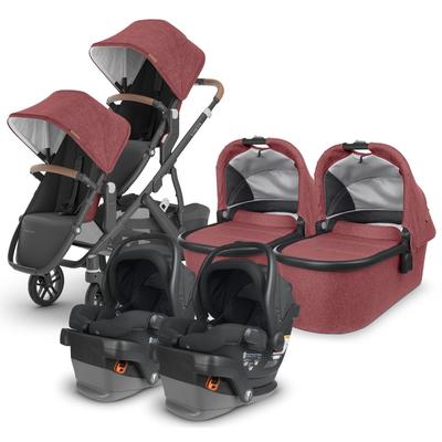 UPPAbaby VISTA V2 Twin Double Stroller + MESA V2 Travel System Bundle with Rumble Seat V2+ - Lucy /