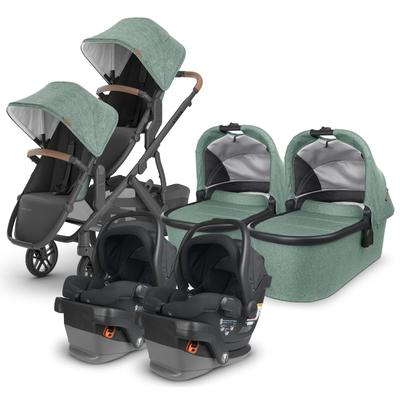 UPPAbaby VISTA V2 Twin Double Stroller + MESA V2 Travel System Bundle with Rumble Seat V2+ - Gwen /