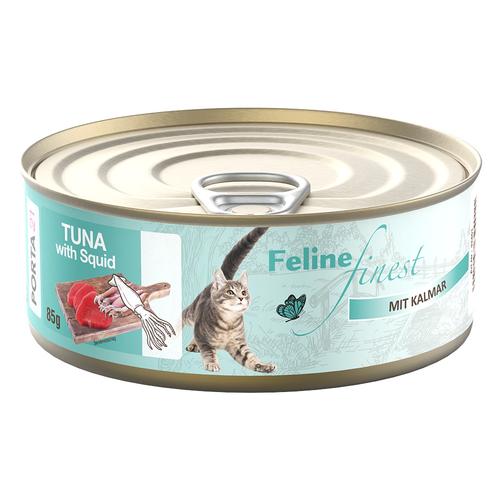 6x 85g Feline Finest Thunfisch mit Kalmar Katzenfutter nass