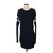 Hollister Casual Dress - Mini Crew Neck Long sleeves: Blue Print Dresses - Women's Size Small