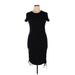 Shein Casual Dress - Bodycon High Neck Short sleeves: Black Print Dresses - Women's Size 0X